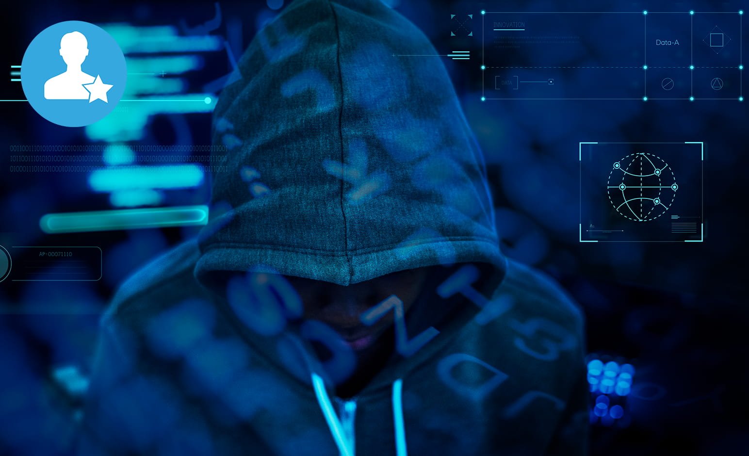 hacker met hoodie