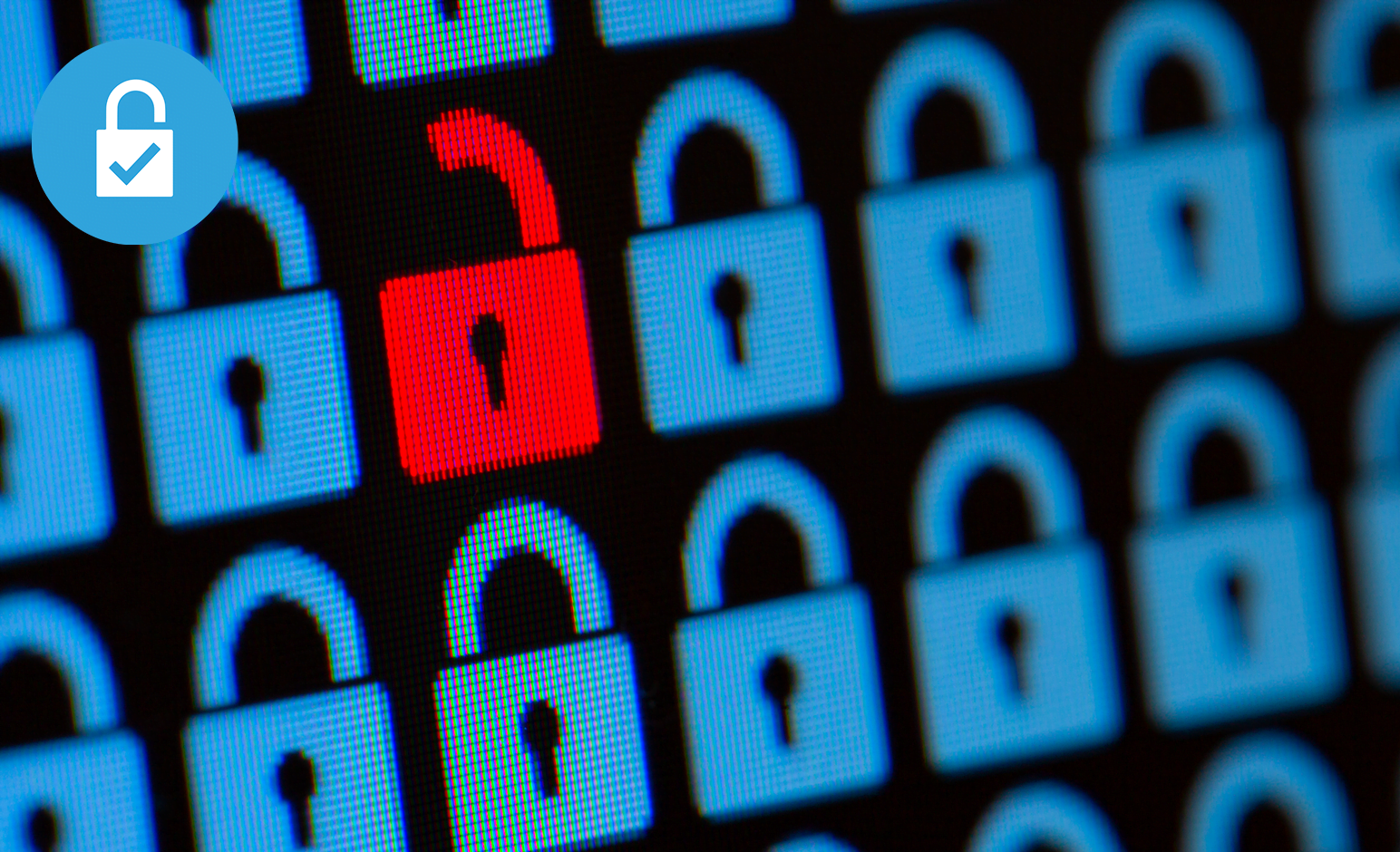 slotjes op een beeldscherm voor cybercriminaliteit